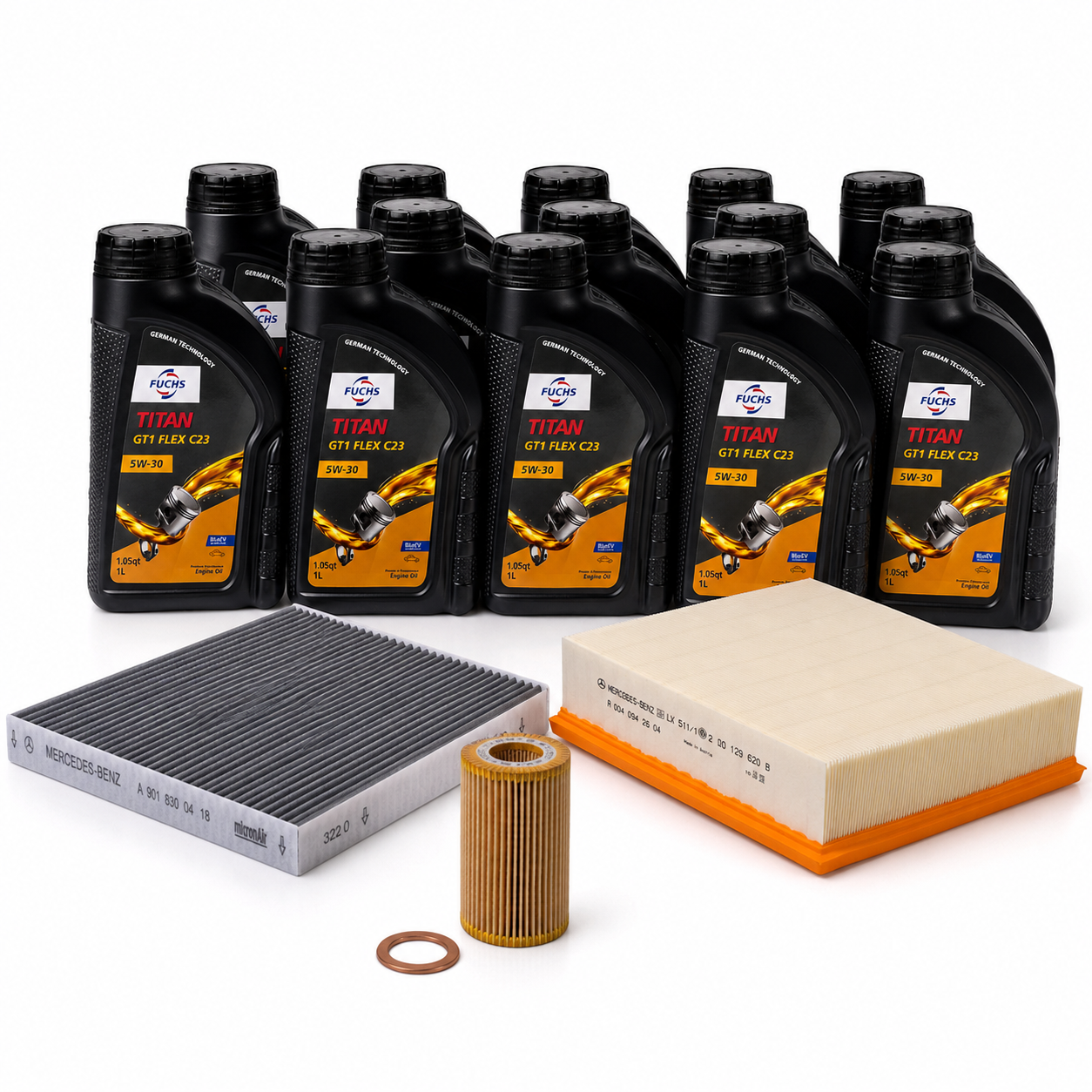 Sprinter Service A Oil Change Kit — 2002–2006 (2.7L Diesel) — FUCHS 5W-30