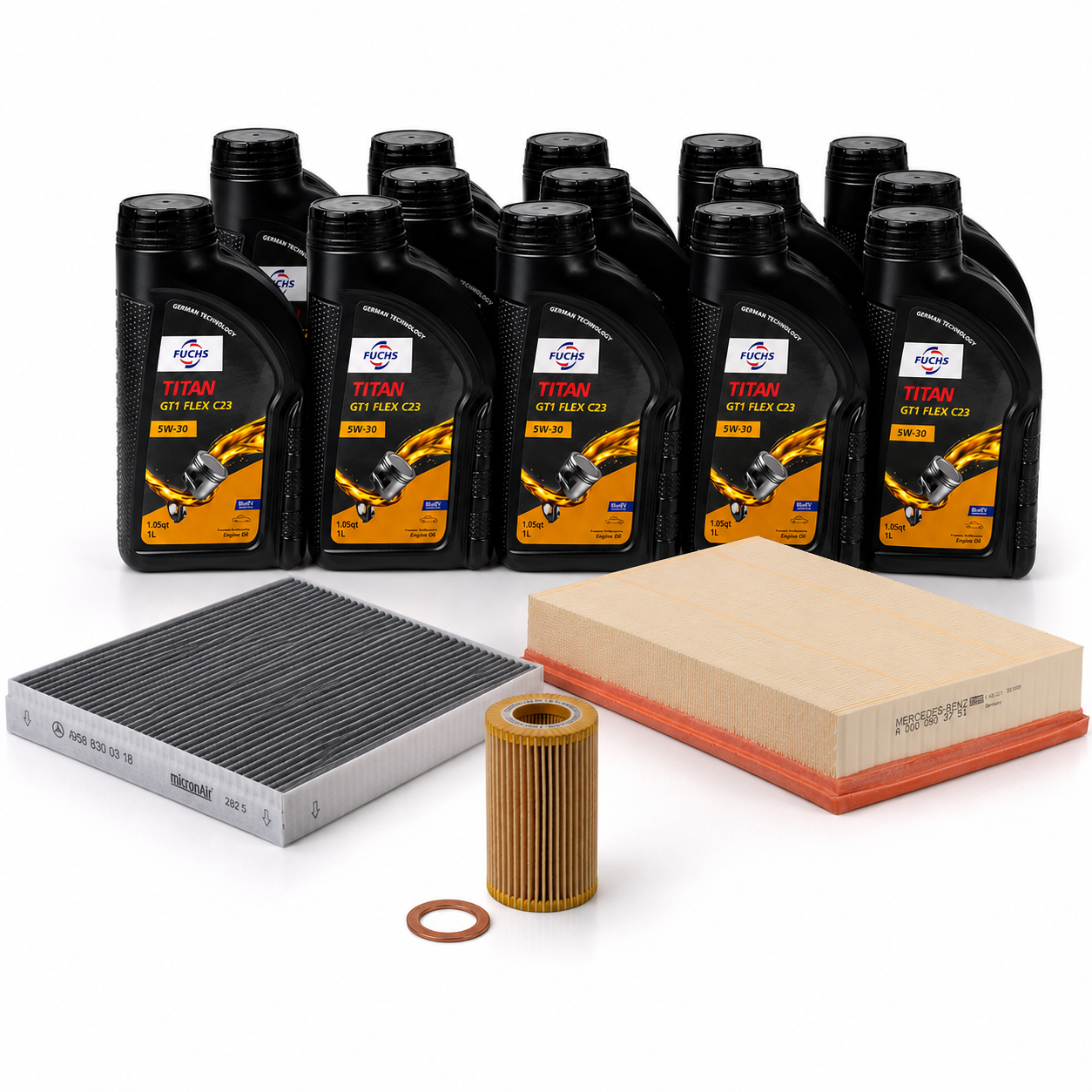 Sprinter Service A Oil Change Kit — 2007–2009 (3.0L V6 Diesel) — FUCHS 5W-30