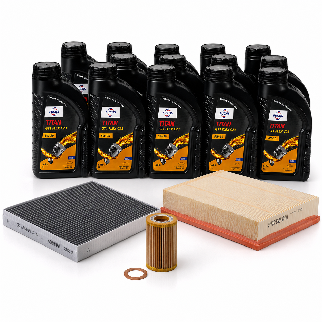 Sprinter Service A Oil Change Kit — 2010–2011 (3.0L V6 Diesel) — FUCHS 5W-30