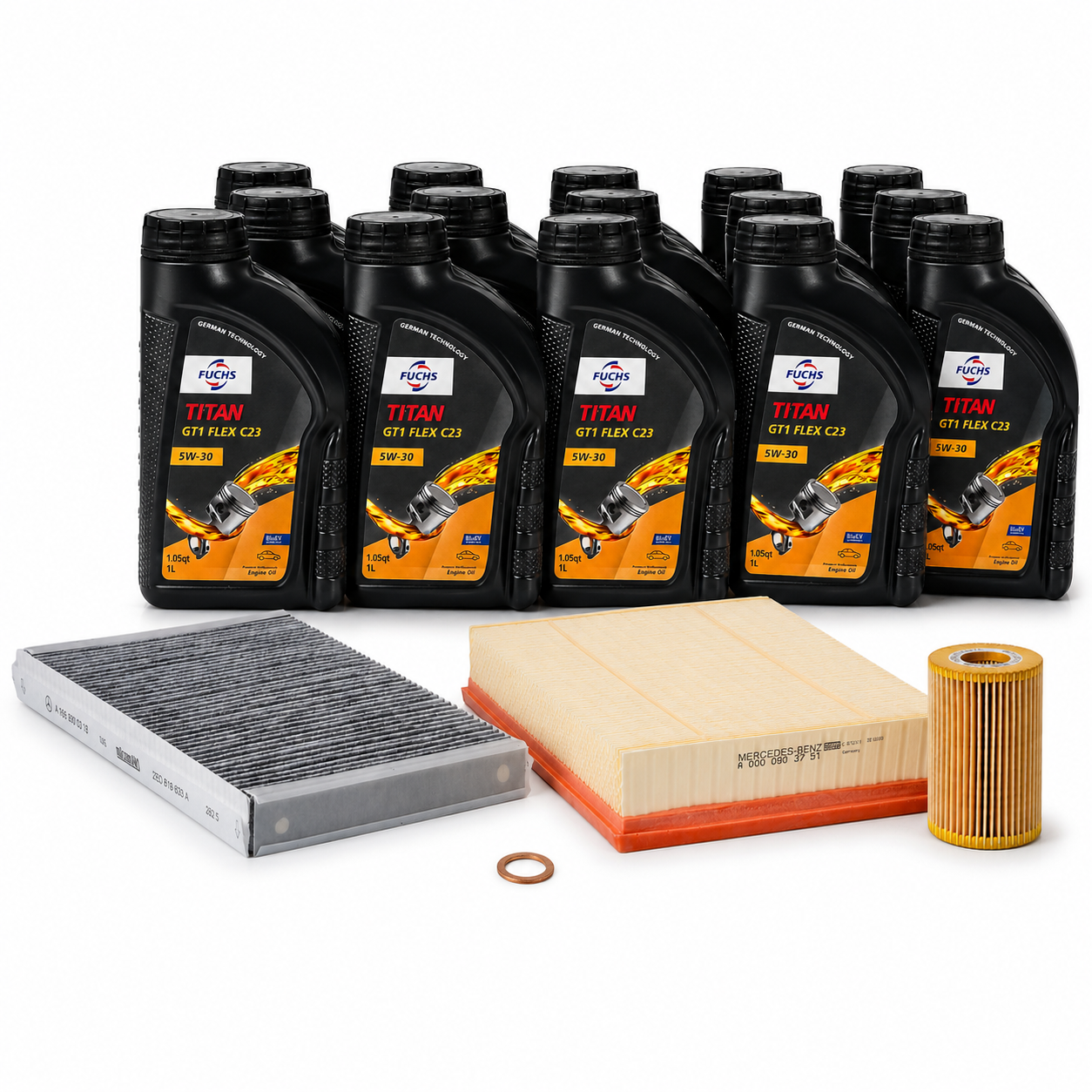 Sprinter Service A Oil Change Kit — 2012–2018 (3.0L V6 Diesel) — FUCHS 5W-30